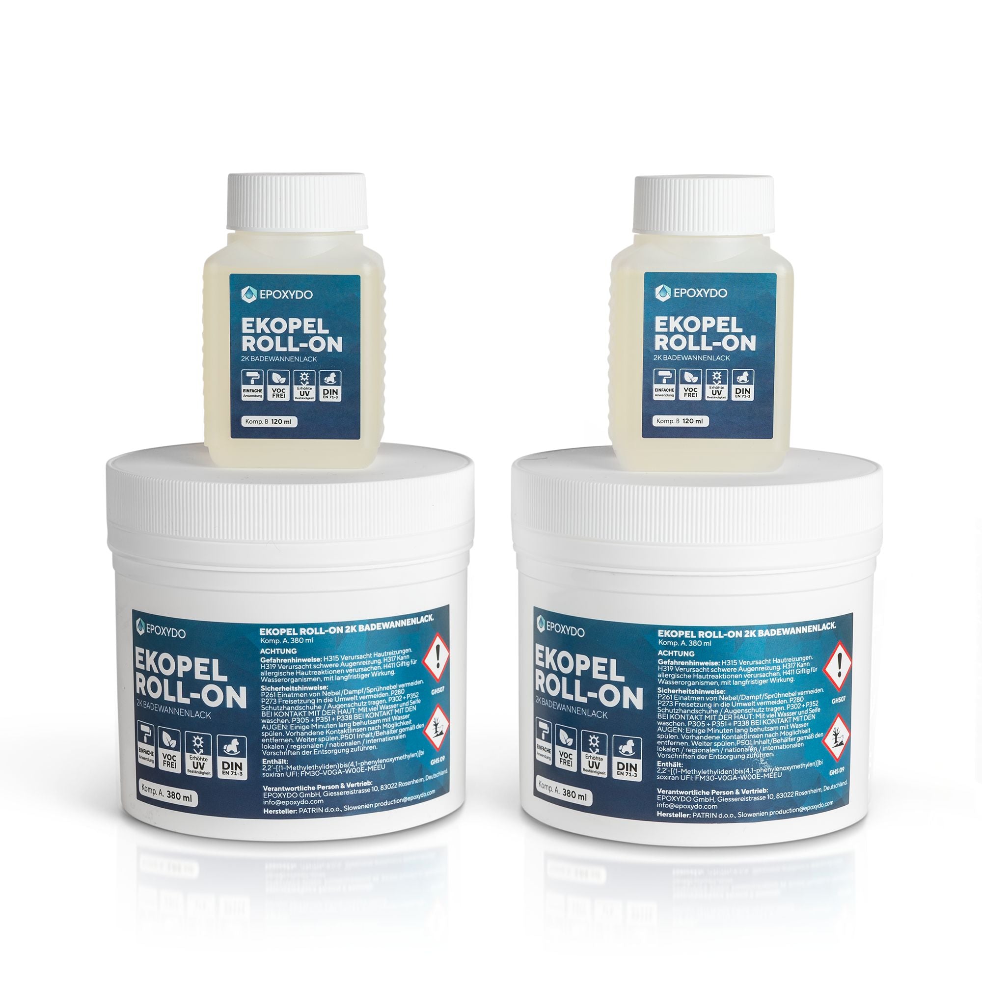 EKOPEL® ROLL-ON Vernis pour carrelage et baignoire. Sans odeur. 1 L